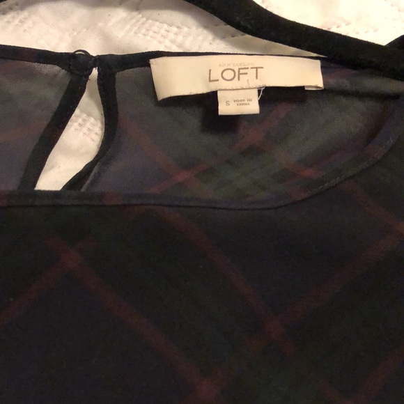 Loft Sheer Plaid Blouse - Picture 2 of 3